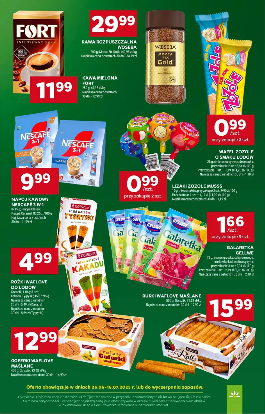 Gazetka promocyjna Stokrotka - Supermarket - ważna 03.07 do 09.07.2025 - strona 29 - produkty: Gala, Galaretka, Gry, Kawa, Kawa rozpuszczalna, Kiwi, Lizaki, Mus, Napój, Rurki, Woseba