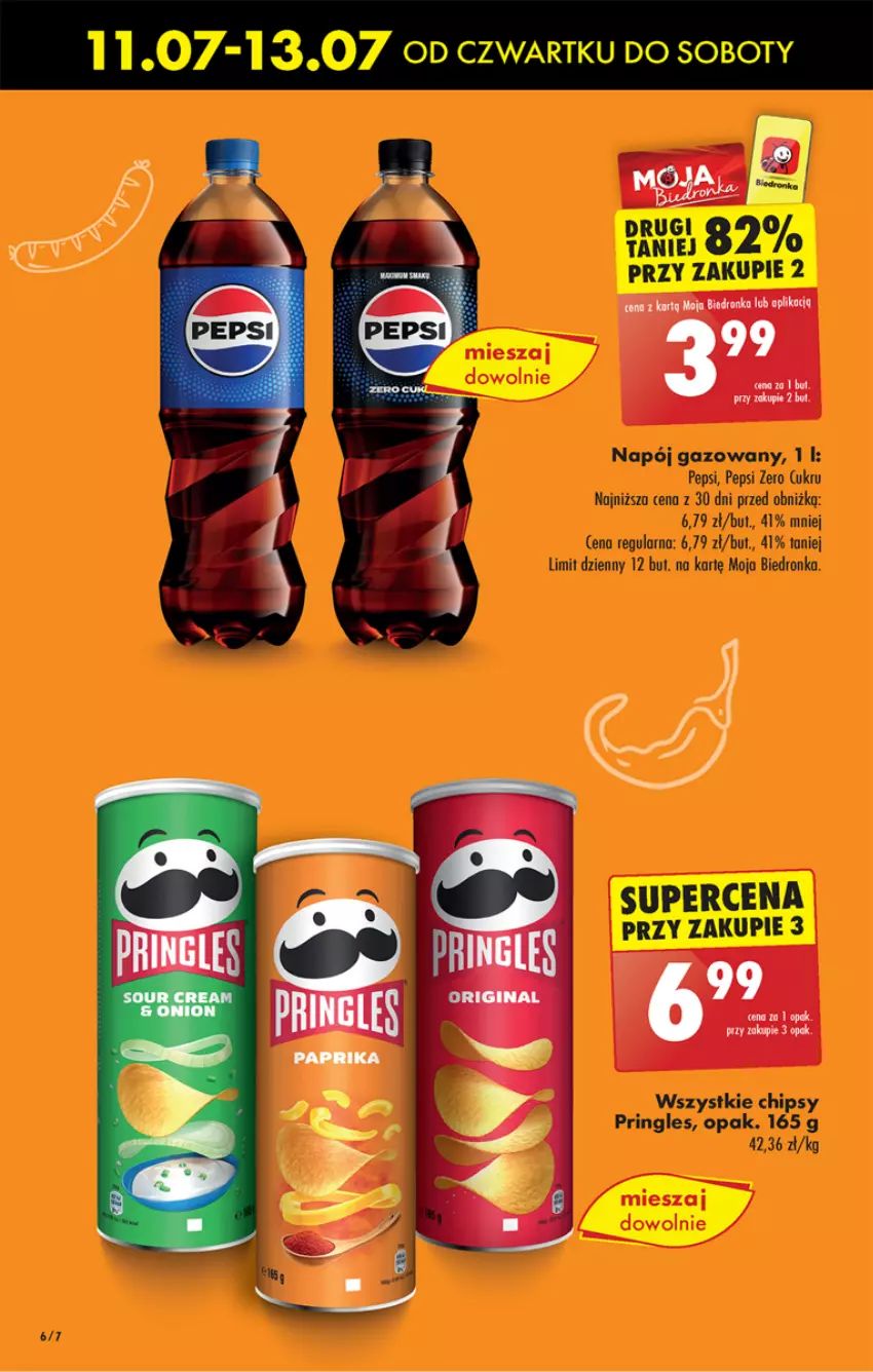 Gazetka promocyjna Biedronka - Od czwartku - ważna 11.07 do 17.07.2024 - strona 8 - produkty: Chipsy, Napój, Napój gazowany, Pepsi, Pringles
