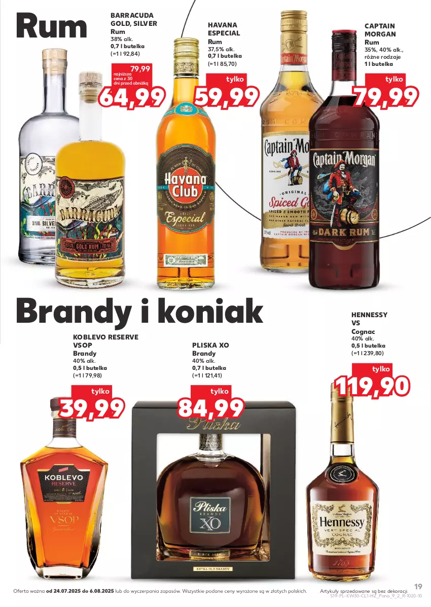 Gazetka promocyjna Kaufland - Barek Kauflandu - ważna 24.07 do 06.08.2025 - strona 19 - produkty: Brandy, Captain Morgan, Pliska, Rum, Ser