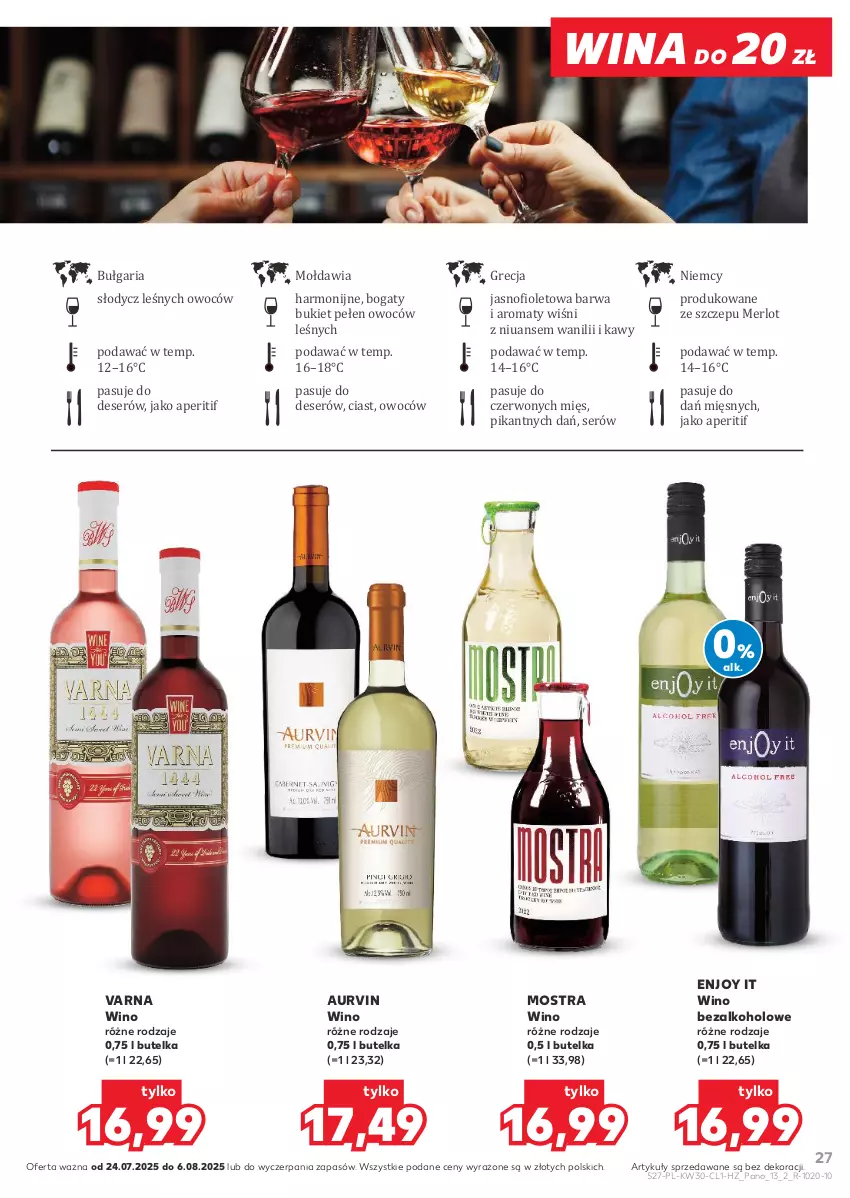 Gazetka promocyjna Kaufland - Barek Kauflandu - ważna 24.07 do 06.08.2025 - strona 27 - produkty: Bukiet, Deser, Merlot, Ser, Wino, Wino bezalkoholowe