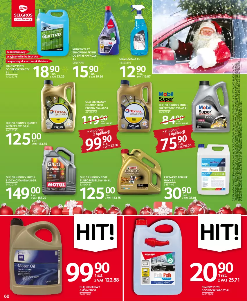 Gazetka promocyjna Selgros - Oferta przemysłowa - ważna 01.12 do 14.12.2022 - strona 60 - produkty: Diesel, Fa, Lakier, LG, Mobil, Olej, Olej silnikowy, Piec, Płyn do spryskiwaczy, Tran