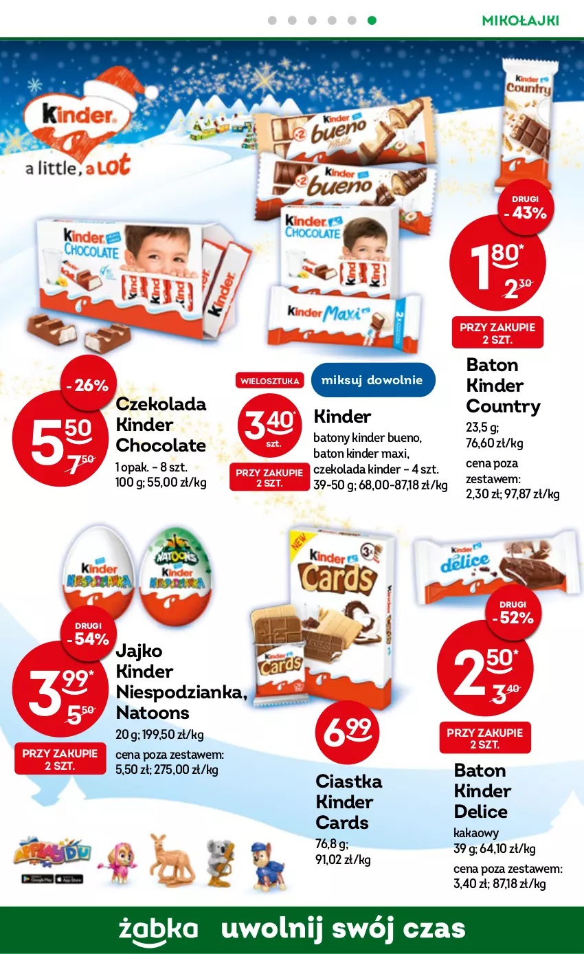 Gazetka promocyjna Żabka - ważna 23.11 do 29.11.2022 - strona 13 - produkty: Baton, Ciastka, Czekolada, Kakao, Kinder, Kinder Bueno