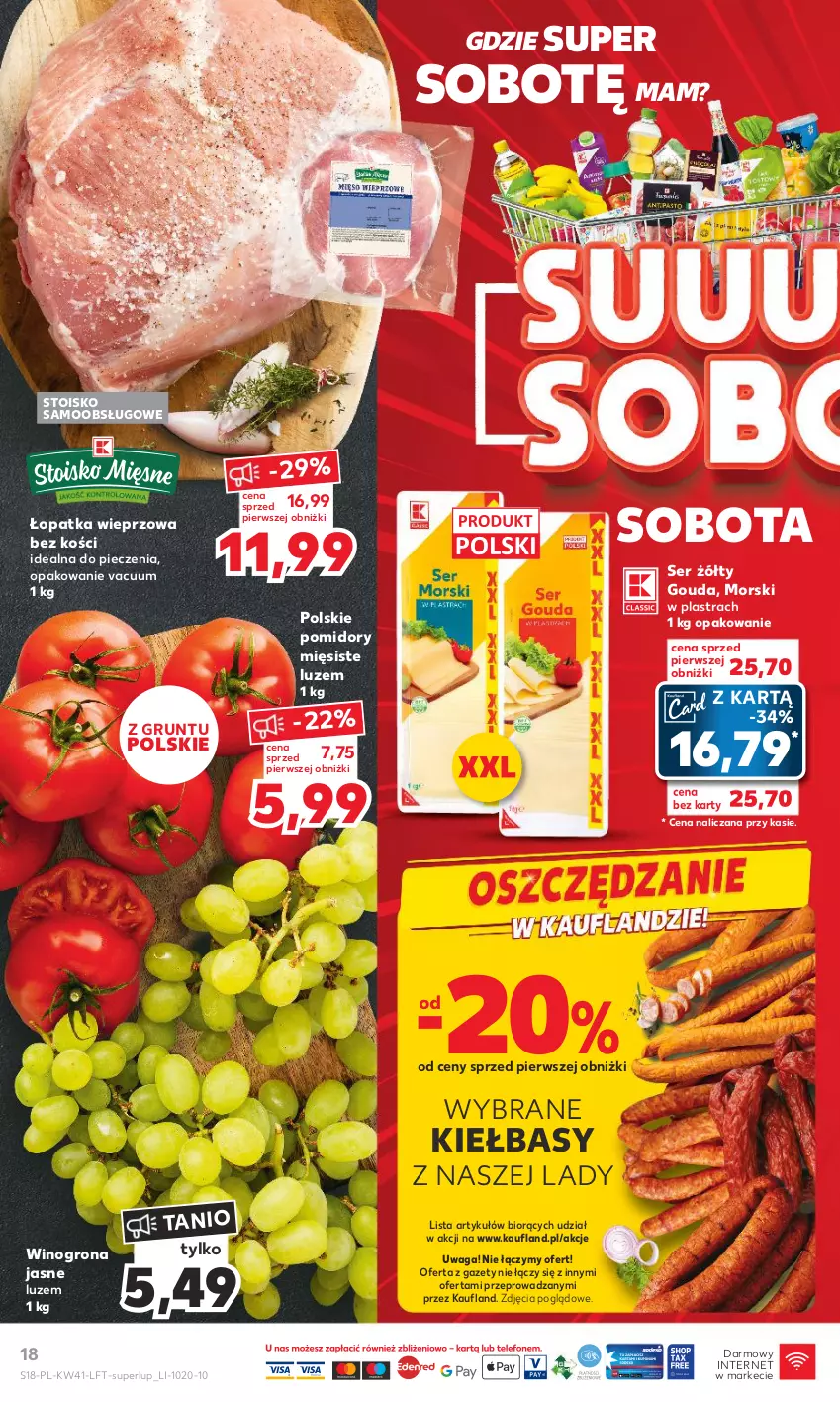 Gazetka promocyjna Kaufland - Gazetka tygodnia - ważna 12.10 do 18.10.2023 - strona 18 - produkty: Gouda, Grunt, Piec, Pomidory, Ser, Waga, Wino, Winogrona