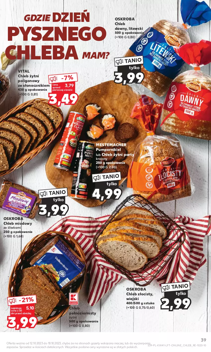 Gazetka promocyjna Kaufland - Gazetka tygodnia - ważna 12.10 do 18.10.2023 - strona 39 - produkty: Chleb