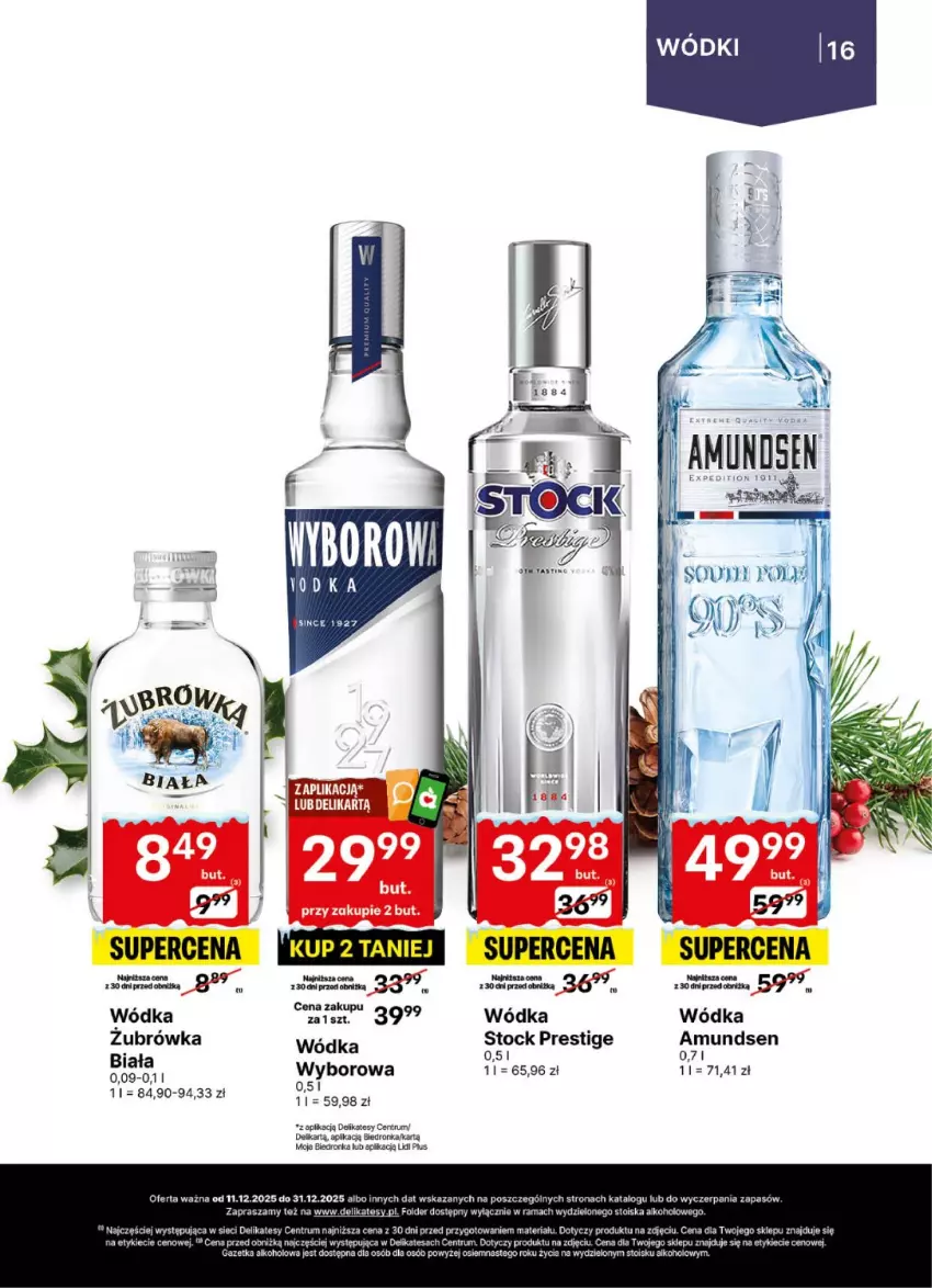 Gazetka promocyjna Delikatesy Centrum - Delibarek DC50-DC51-DC52 - ważna 11.12 do 31.12.2025 - strona 16 - produkty: Amundsen, Rama, Rum, Stock, Wódka, Wyborowa