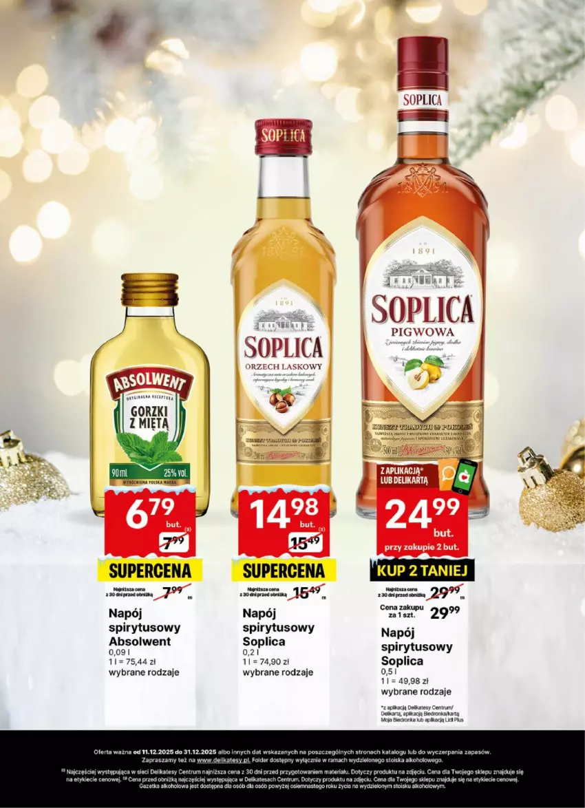 Gazetka promocyjna Delikatesy Centrum - Delibarek DC50-DC51-DC52 - ważna 11.12 do 31.12.2025 - strona 21 - produkty: Gin, Napój, Rama, Rum, Soplica