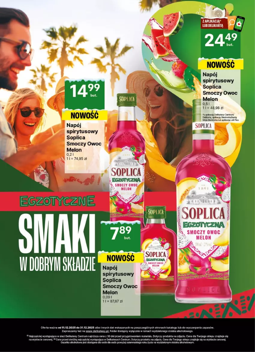 Gazetka promocyjna Delikatesy Centrum - Delibarek DC50-DC51-DC52 - ważna 11.12 do 31.12.2025 - strona 22 - produkty: Melon, Napój, Rum, Soplica