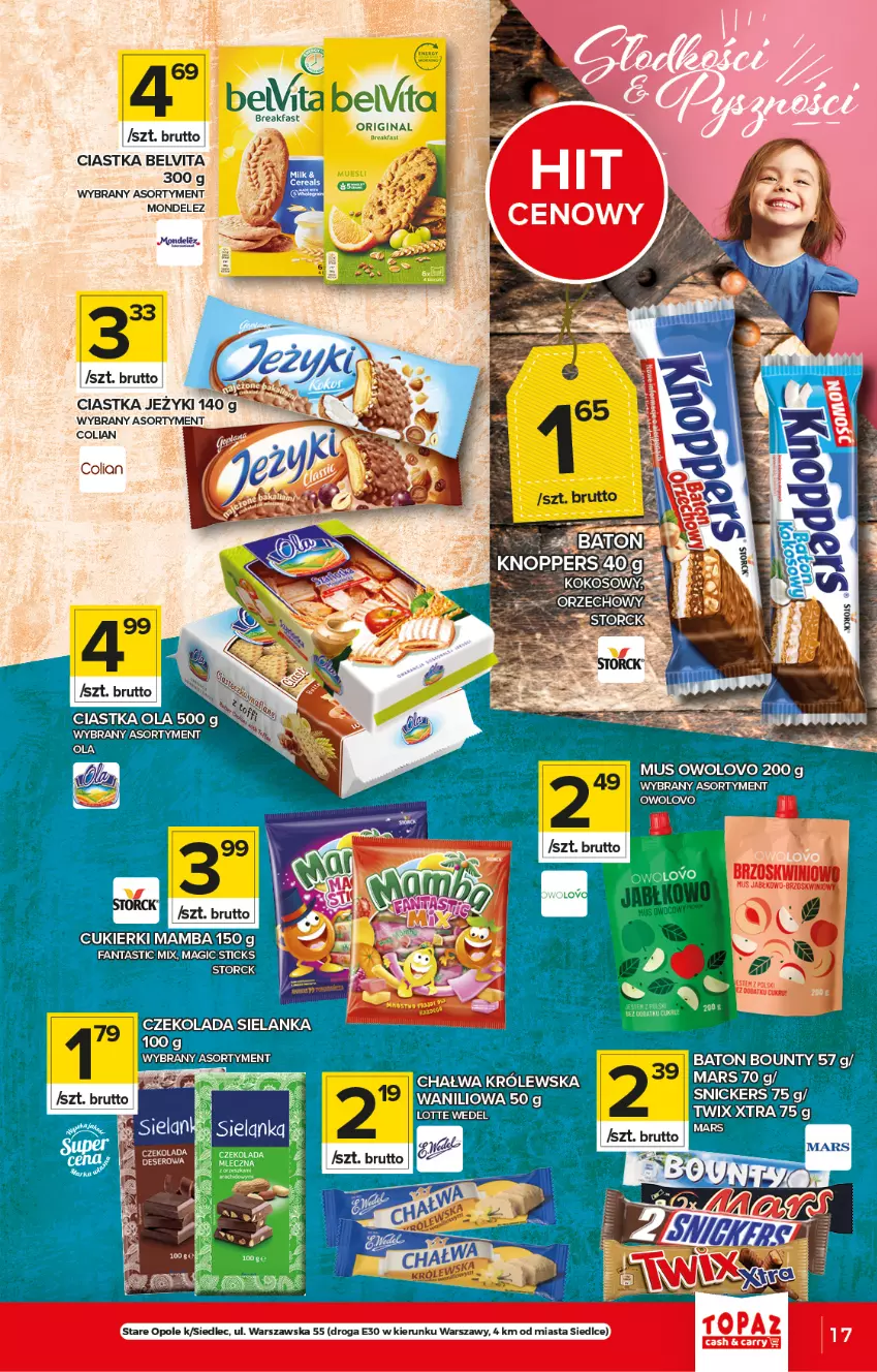 Gazetka promocyjna Topaz - Gazetka - ważna 24.06 do 30.06.2021 - strona 17 - produkty: BelVita, Ciastka, Cukier, Cukierki, Czekolada, Jeżyki, Mamba, Mars, Ser