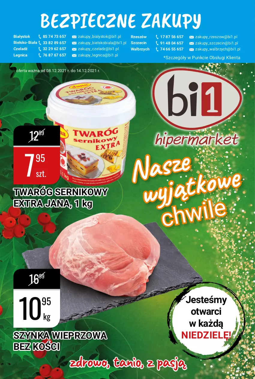 Gazetka promocyjna Bi1 - Wyjątkowe chwile - ważna 08.12 do 14.12.2021 - strona 1 - produkty: Piec, Ser, Szynka, Szynka wieprzowa, Twaróg