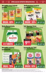 Gazetka promocyjna Stokrotka - Market - Gazetka - ważna od 27.12 do 27.12.2023 - strona 5 - produkty: Warzywa, Sok, Por, Mus, Gra, Wafle, Muszynianka, Owoce, Delecta, Woda, Mięso, Wafle tortowe