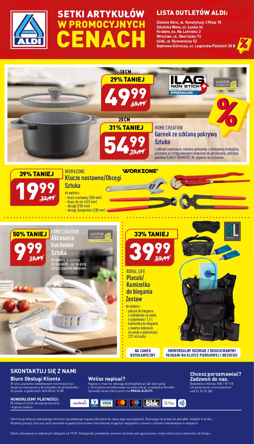 Gazetka promocyjna Aldi - Outlet - ważna 19.09 do 01.10.2022 - strona 4 - produkty: Biuro, Garnek, Gra, Kamizelka, LANA, Makaron, O nas, Plecak, Por, Szczypce