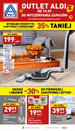 Gazetka promocyjna Aldi - Outlet - Gazetka - ważna od 01.10 do 01.10.2022 - strona 1 - produkty: Odkurzacz, Gra, Miarka, Pościel, Szczotka, Pojemnik, Obuwie, Sprzątanie, Akumulator, Fa