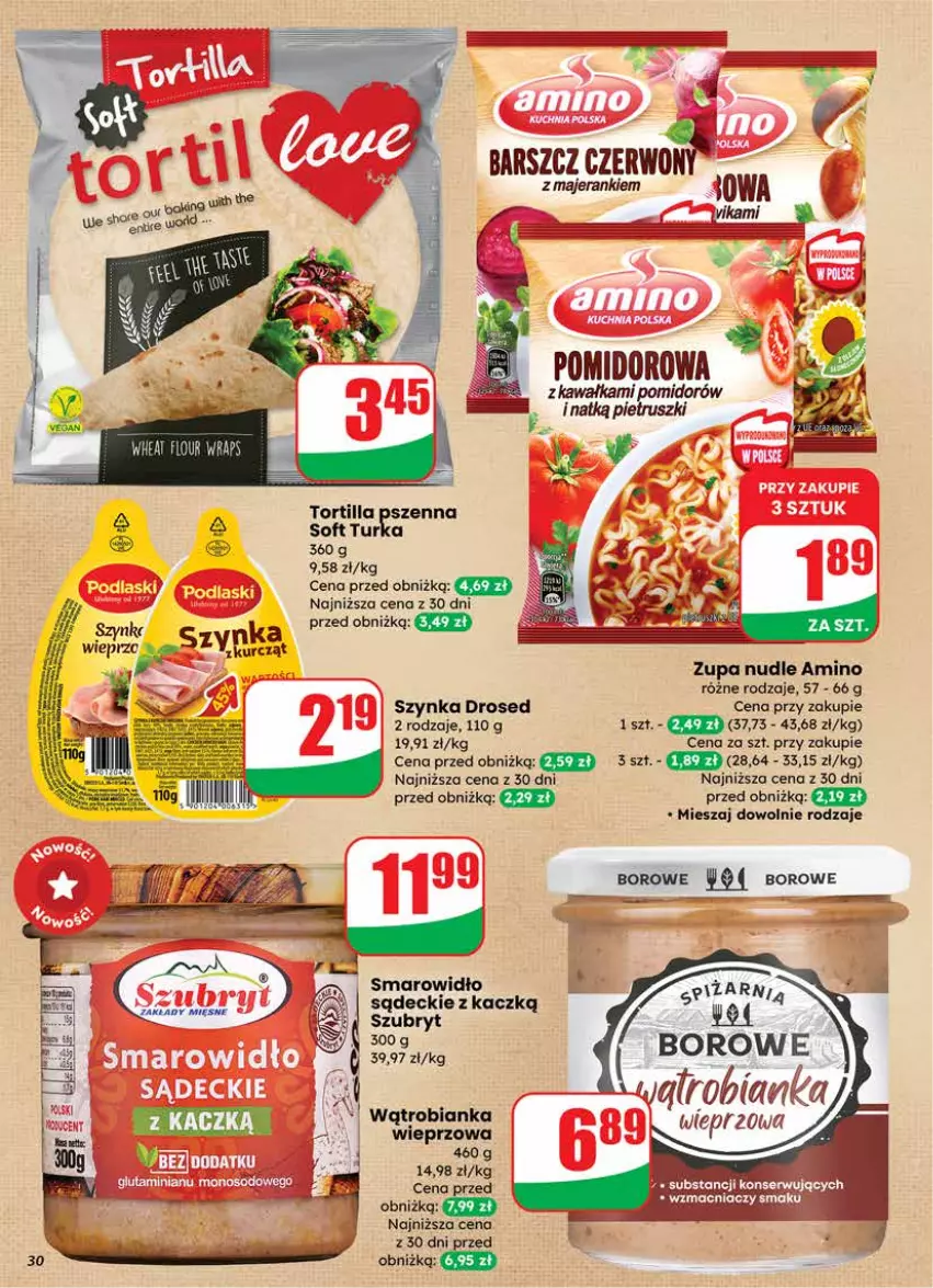 Gazetka promocyjna Dino - Gazetka 03 / 2026 - ważna 14.01 do 20.01.2026 - strona 30 - produkty: Bianka, Kawa, Szubryt, Szynka, Tortilla, Zupa