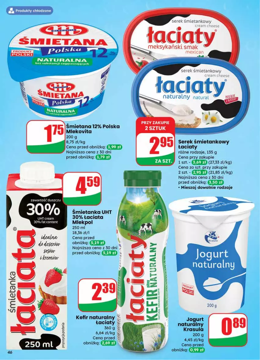 Gazetka promocyjna Dino - Gazetka 03 / 2026 - ważna 14.01 do 20.01.2026 - strona 46 - produkty: Jogurt, Kefir, Kefir naturalny, Mleko, Mlekovita, Ser, Serek