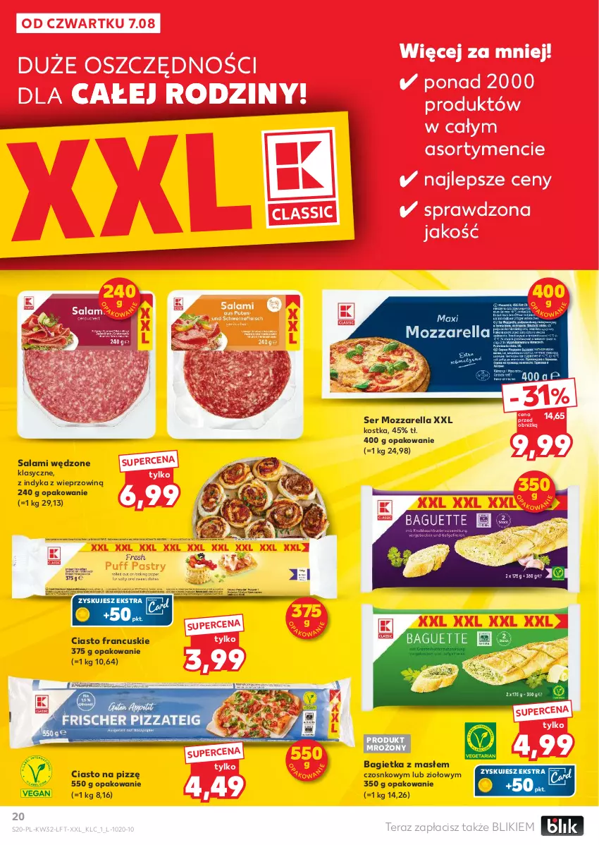 Gazetka promocyjna Kaufland - Gazetka tygodnia - ważna 07.08 do 12.08.2025 - strona 20 - produkty: Bagietka, Ciasto francuskie, Mozzarella, Salami, Ser, Tera