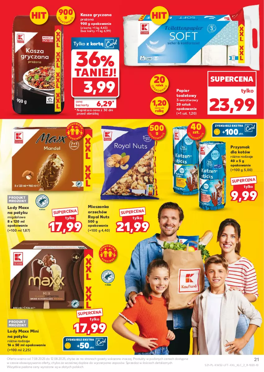 Gazetka promocyjna Kaufland - Gazetka tygodnia - ważna 07.08 do 12.08.2025 - strona 21 - produkty: Gry, Kasza, Kasza gryczana, Lody, Papier, Papier toaletowy