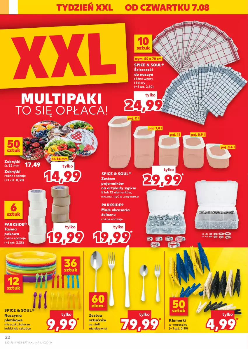 Gazetka promocyjna Kaufland - Gazetka tygodnia - ważna 07.08 do 12.08.2025 - strona 22 - produkty: Parkside, Pojemnik, Talerz, Taśma pakowa, Zestaw sztućców