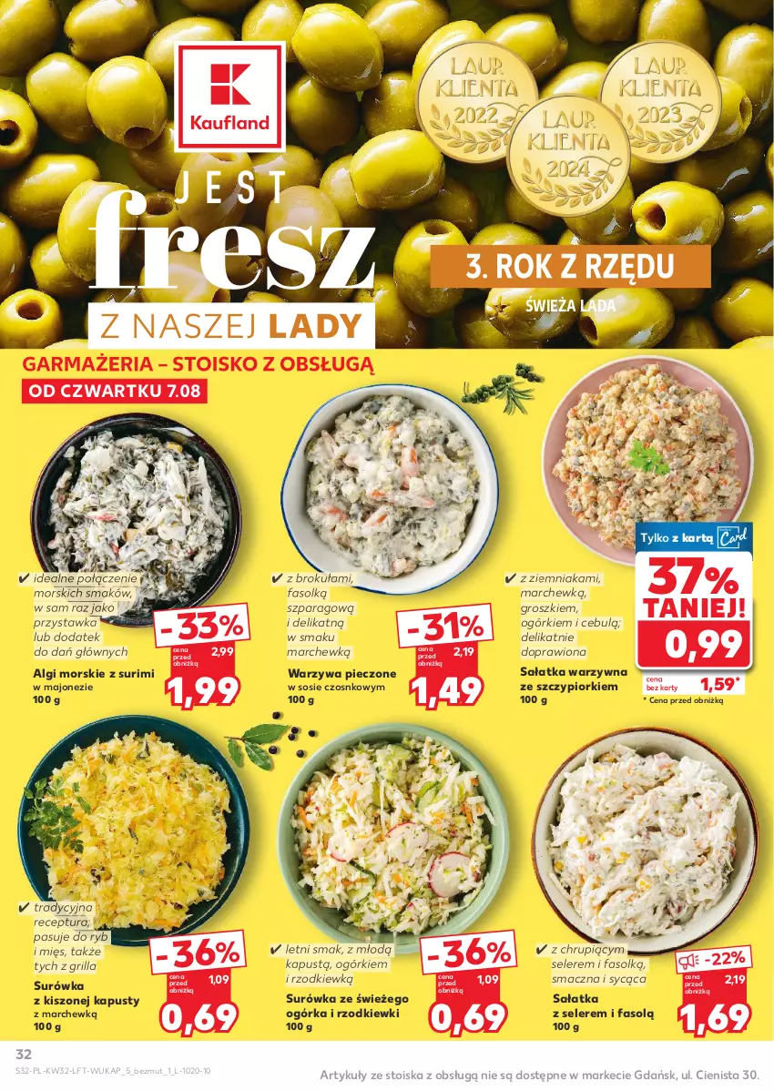 Gazetka promocyjna Kaufland - Gazetka tygodnia - ważna 07.08 do 12.08.2025 - strona 32 - produkty: Fa, Grill, Kapustą, LG, Majonez, Piec, Sałat, Sałatka, Sałatka warzywna, Sos, Surimi, Surówka, Warzywa