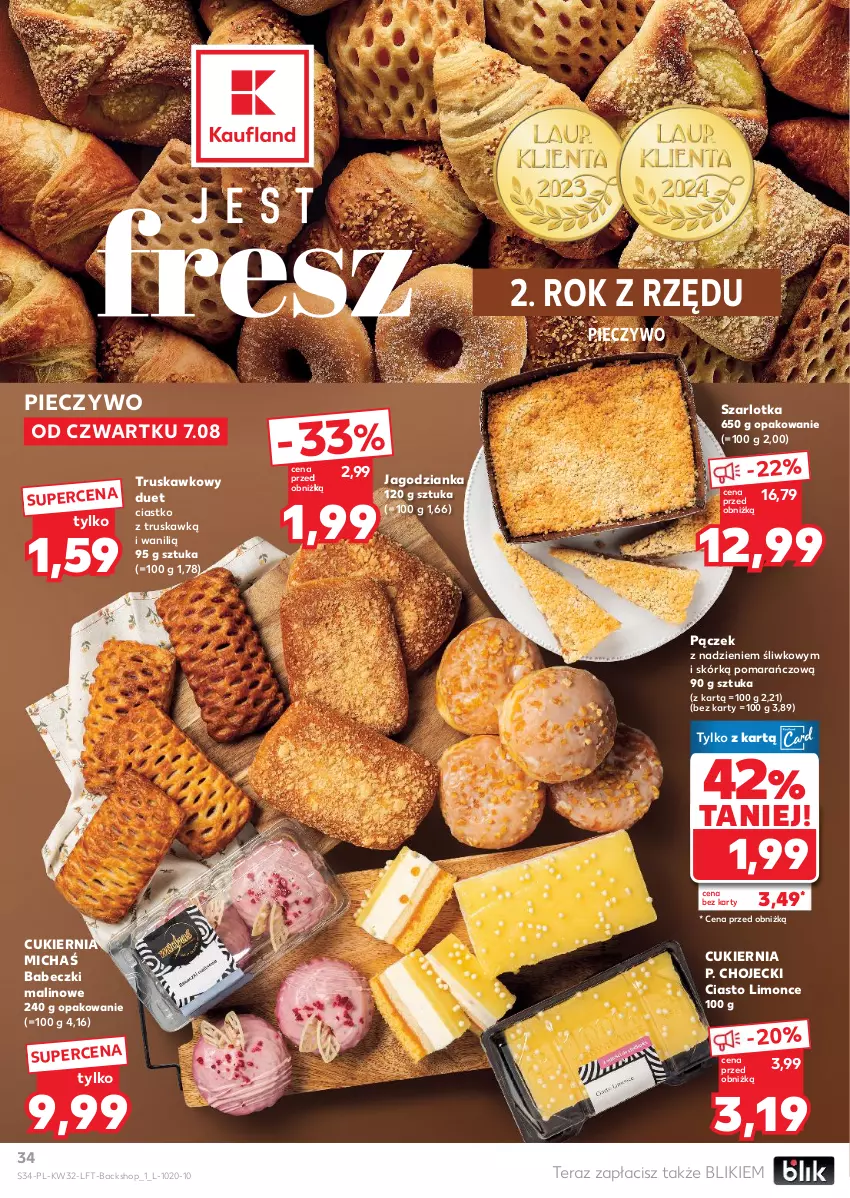 Gazetka promocyjna Kaufland - Gazetka tygodnia - ważna 07.08 do 12.08.2025 - strona 34 - produkty: Babeczki, Cukier, Jagodzianka, Pączek, Piec, Pieczywo, Szarlotka, Tera