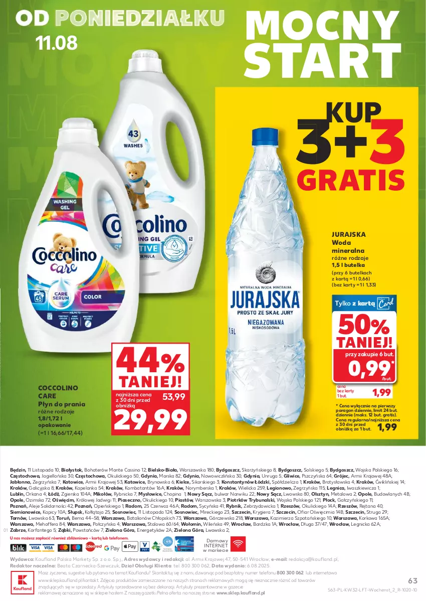 Gazetka promocyjna Kaufland - Gazetka tygodnia - ważna 07.08 do 12.08.2025 - strona 63 - produkty: Coccolino, Dres, Fa, Gra, Lion, Monte, Orka, Piast, Płyn do prania, Sos, Telefon, Top, Woda, Woda mineralna