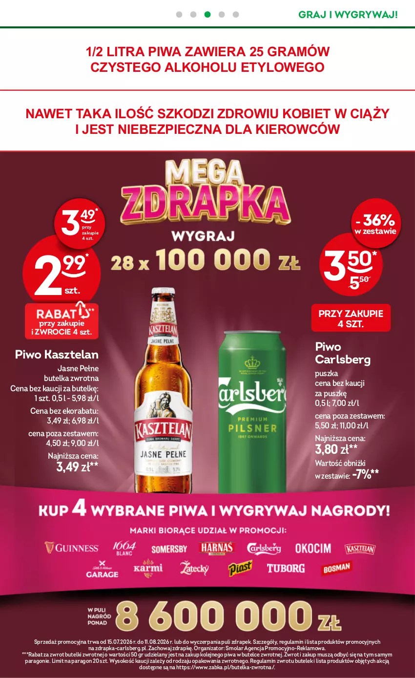 Gazetka promocyjna Żabka - gazetka-promocyjna-31-32-2026 - ważna 29.07 do 11.08.2026 - strona 16 - produkty: Carlsberg, Gra, Gry, Kasztelan, Mola, Mus, Olej, Piec, Piwa, Piwo, Sok