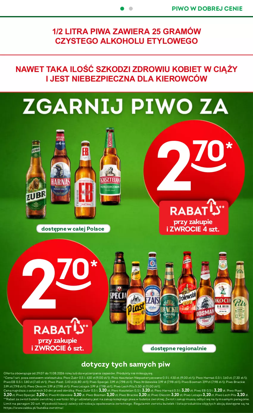 Gazetka promocyjna Żabka - gazetka-promocyjna-31-32-2026 - ważna 29.07 do 11.08.2026 - strona 20 - produkty: Gra, Harnaś, Kasztelan, Koc, Królewski, Mus, Okocim, Olej, Piast, Piec, Piwa, Piwo, Sok