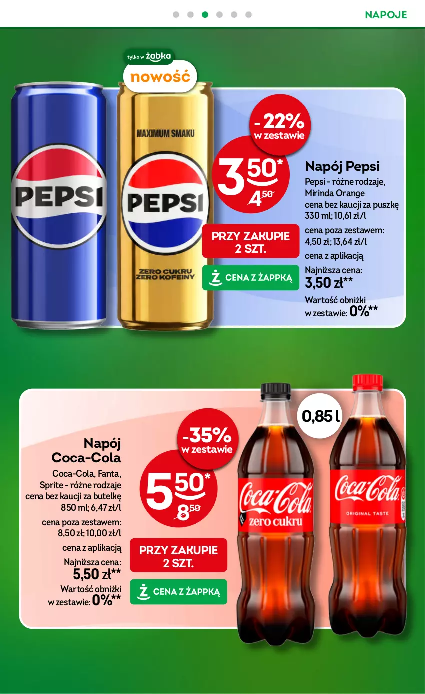 Gazetka promocyjna Żabka - gazetka-promocyjna-31-32-2026 - ważna 29.07 do 11.08.2026 - strona 26 - produkty: Coca-Cola, Fa, Fanta, Mirinda, Napój, Napoje, Pepsi, Sprite