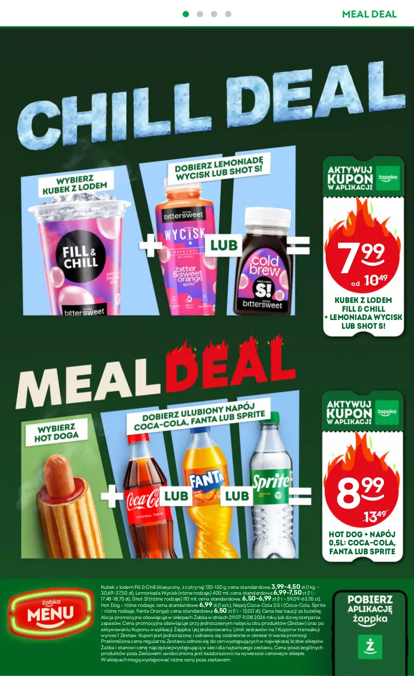 Gazetka promocyjna Żabka - gazetka-promocyjna-31-32-2026 - ważna 29.07 do 11.08.2026 - strona 62 - produkty: Coca-Cola, Fa, Fanta, Hot dog, Kubek, Lemoniada, Napój, Sprite, Tran