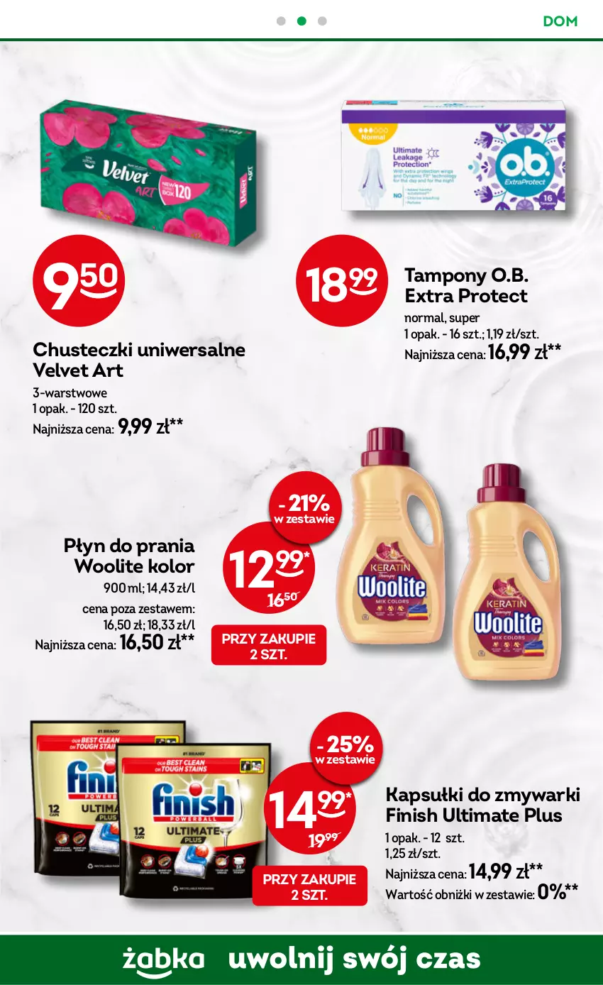 Gazetka promocyjna Żabka - gazetka-promocyjna-31-32-2026 - ważna 29.07 do 11.08.2026 - strona 87 - produkty: Chusteczki, Finish, O.B., Płyn do prania, Tampony, Velvet, Woolite, Zmywarki