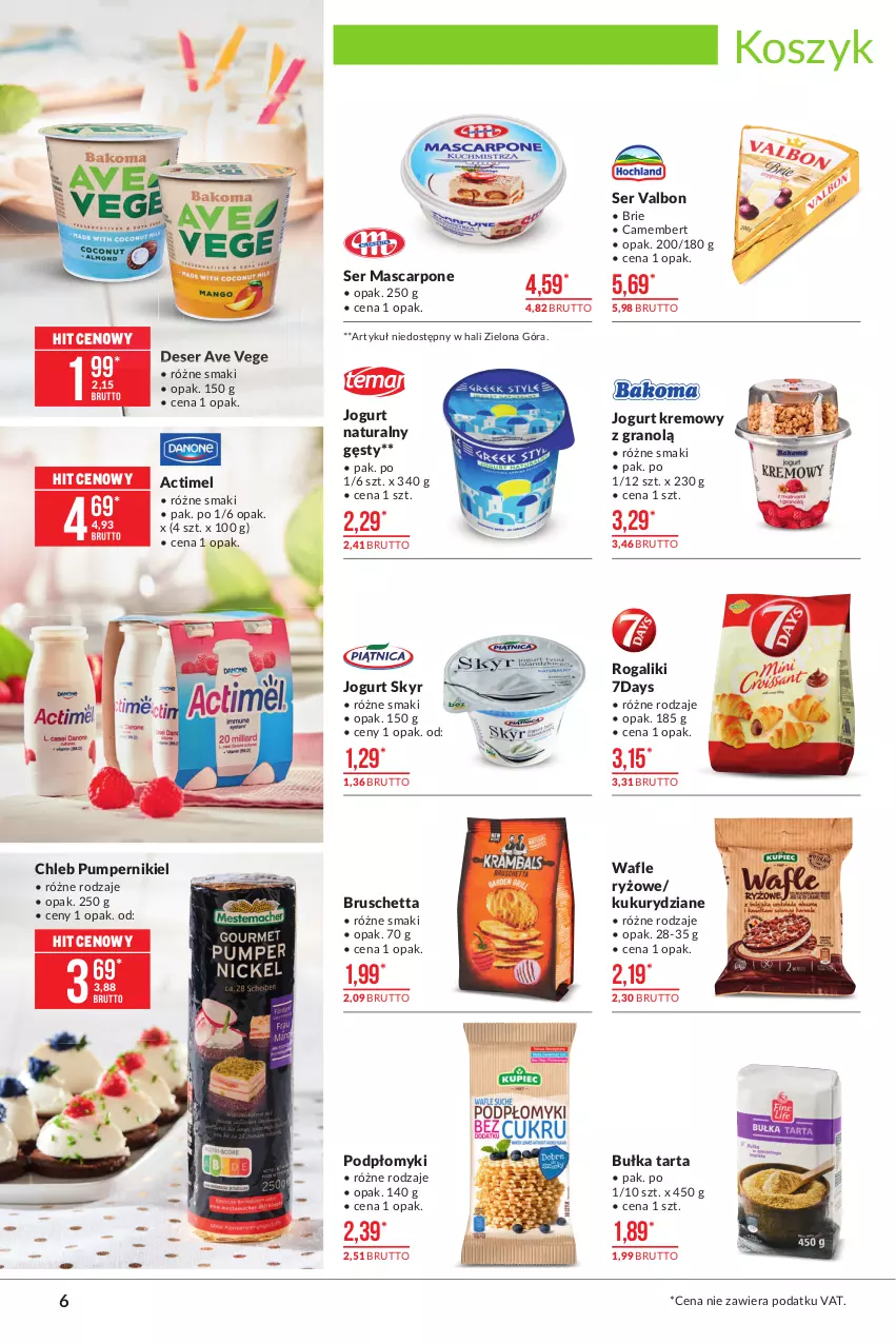 Gazetka promocyjna Makro - [Oferta promocyjna] Artykuły spożywcze - ważna 09.03 do 22.03.2021 - strona 6 - produkty: Actimel, Brie, Bułka, Bułka tarta, Camembert, Chleb, Deser, Gra, Jogurt, Jogurt naturalny, Kosz, Mascarpone, Rogal, Ryż, Ser, Tarta, Wafle