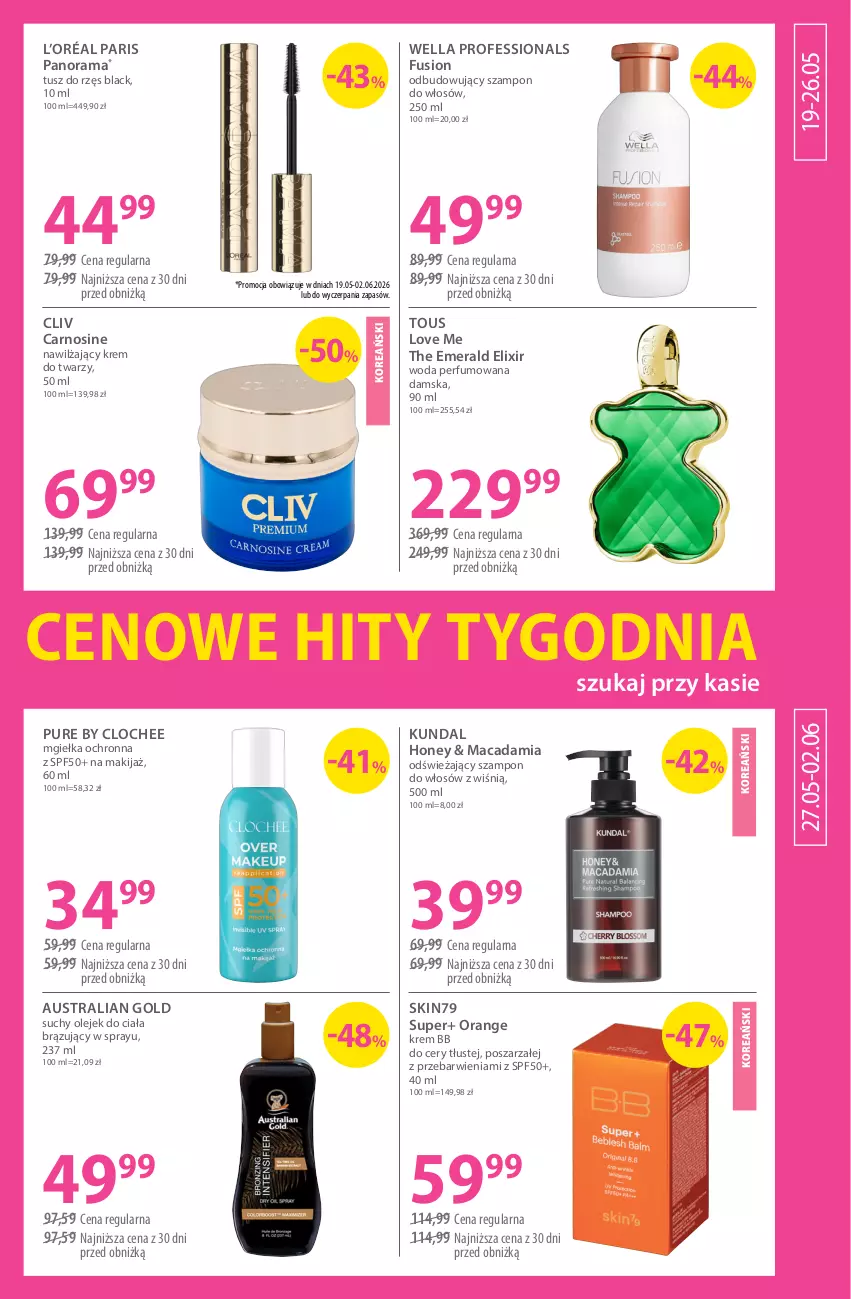 Gazetka promocyjna Hebe - Gazetka - ważna 11.05 do 26.05.2026 - strona 11 - produkty: Fusion, Krem bb, Krem do twarzy, L’Oréal, Lack, Makijaż, Olej, Olejek do ciała, Perfum, Pur, Rama, Skin79, Szampon, Tusz, Wella, Woda, Woda perfumowana