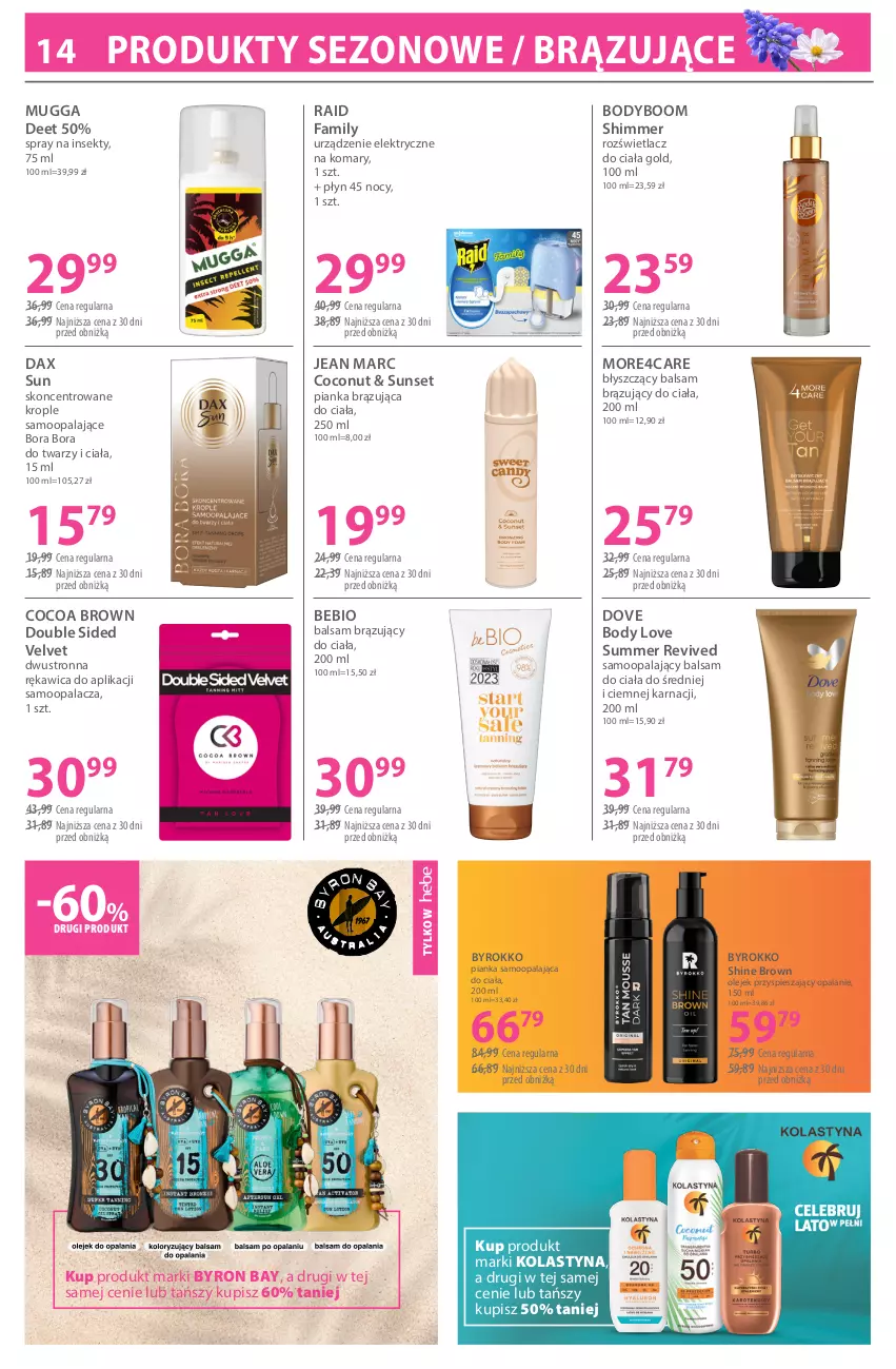 Gazetka promocyjna Hebe - Gazetka - ważna 11.05 do 26.05.2026 - strona 14 - produkty: Balsam do ciała, Body, DAX, Dove, Fa, Jean Marc, Olej, Rozświetlacz, Velvet