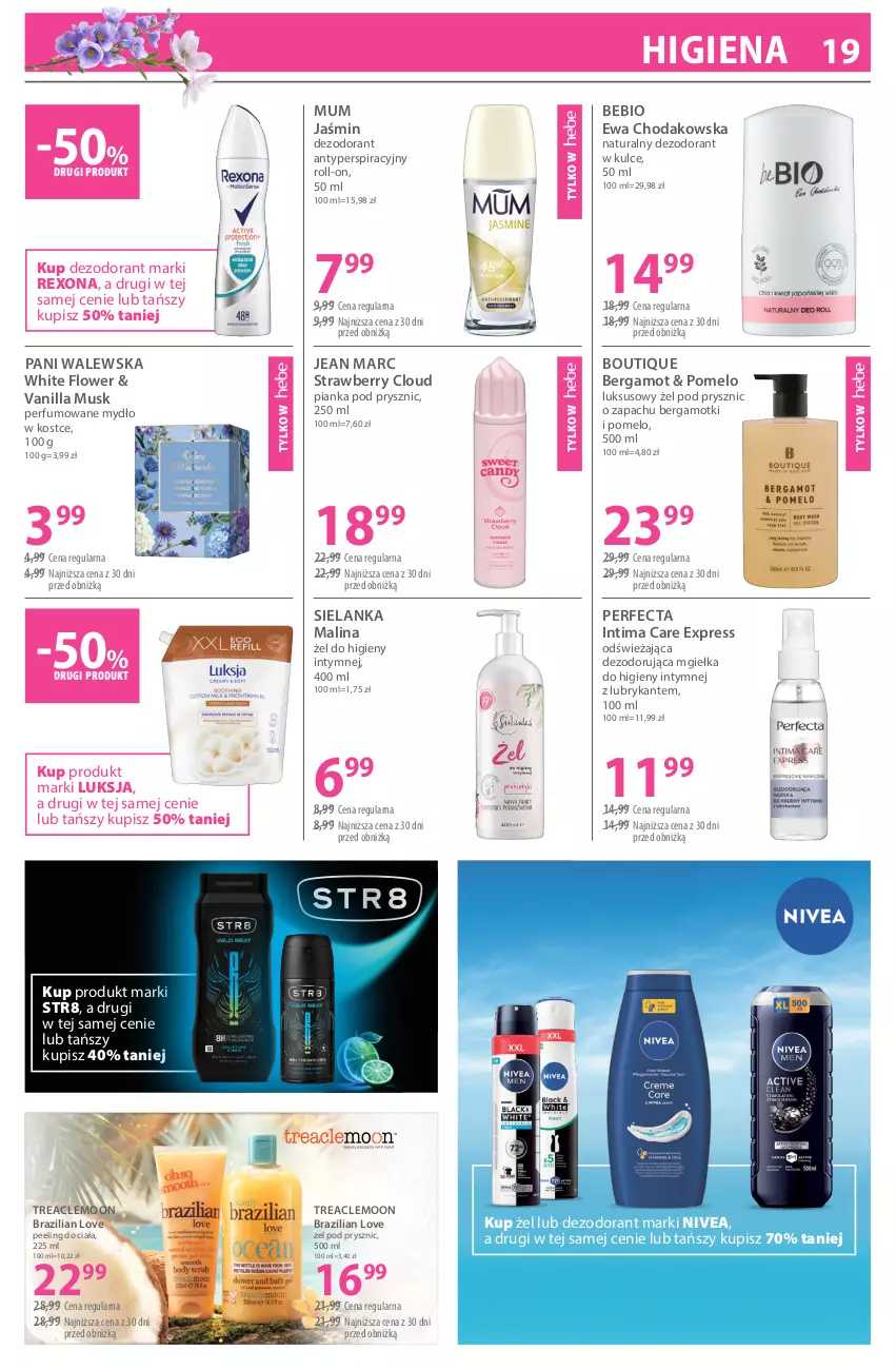 Gazetka promocyjna Hebe - Gazetka - ważna 11.05 do 26.05.2026 - strona 19 - produkty: Dezodorant, Jean Marc, Luksja, Mus, Mydło, Nivea, Peeling, Perfecta, Perfum, Pianka pod prysznic, Pomelo, Rexona, Str8