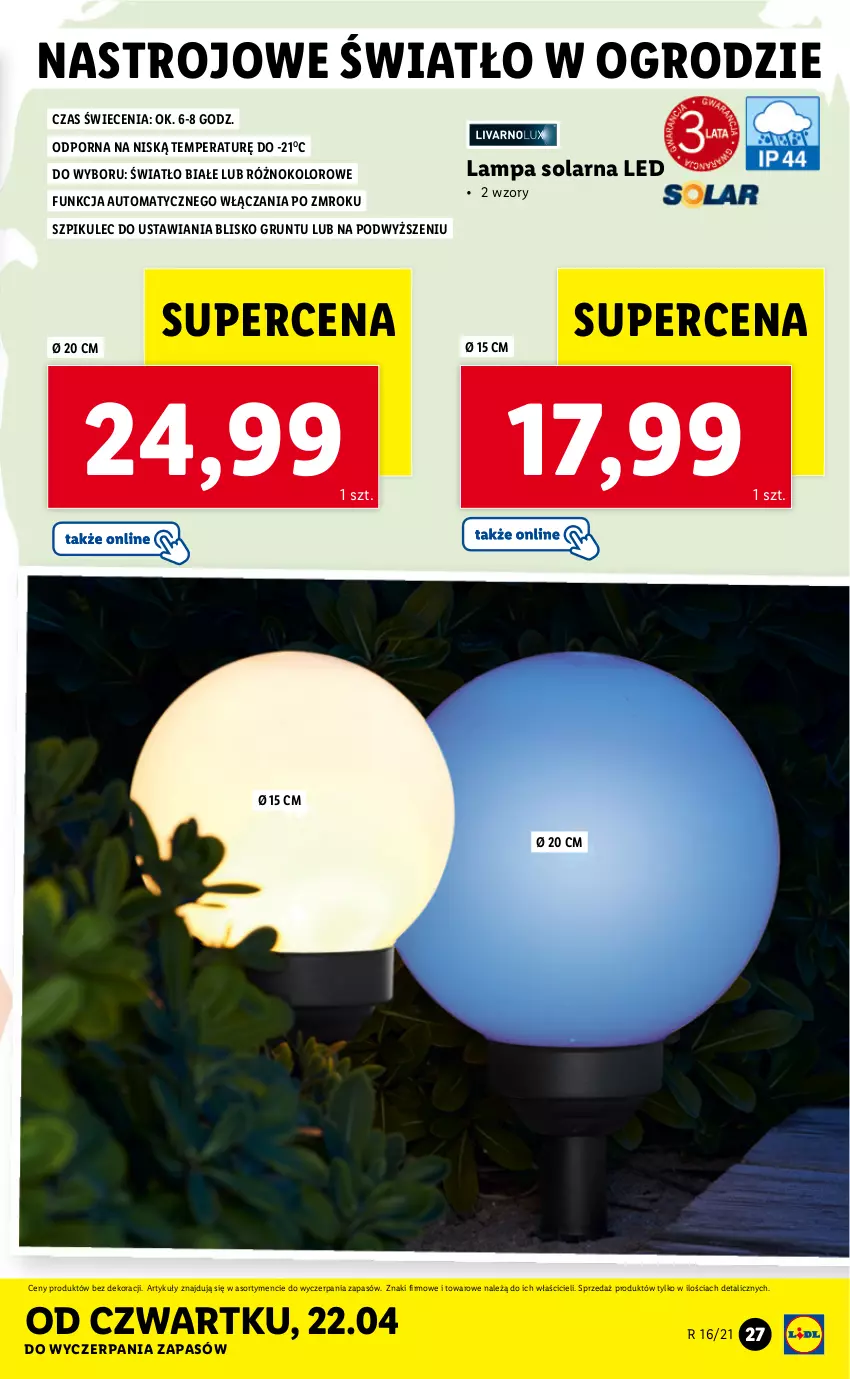 Gazetka promocyjna Lidl - GAZETKA - ważna 19.04 do 25.04.2021 - strona 27 - produkty: Grunt, Lampa, Por