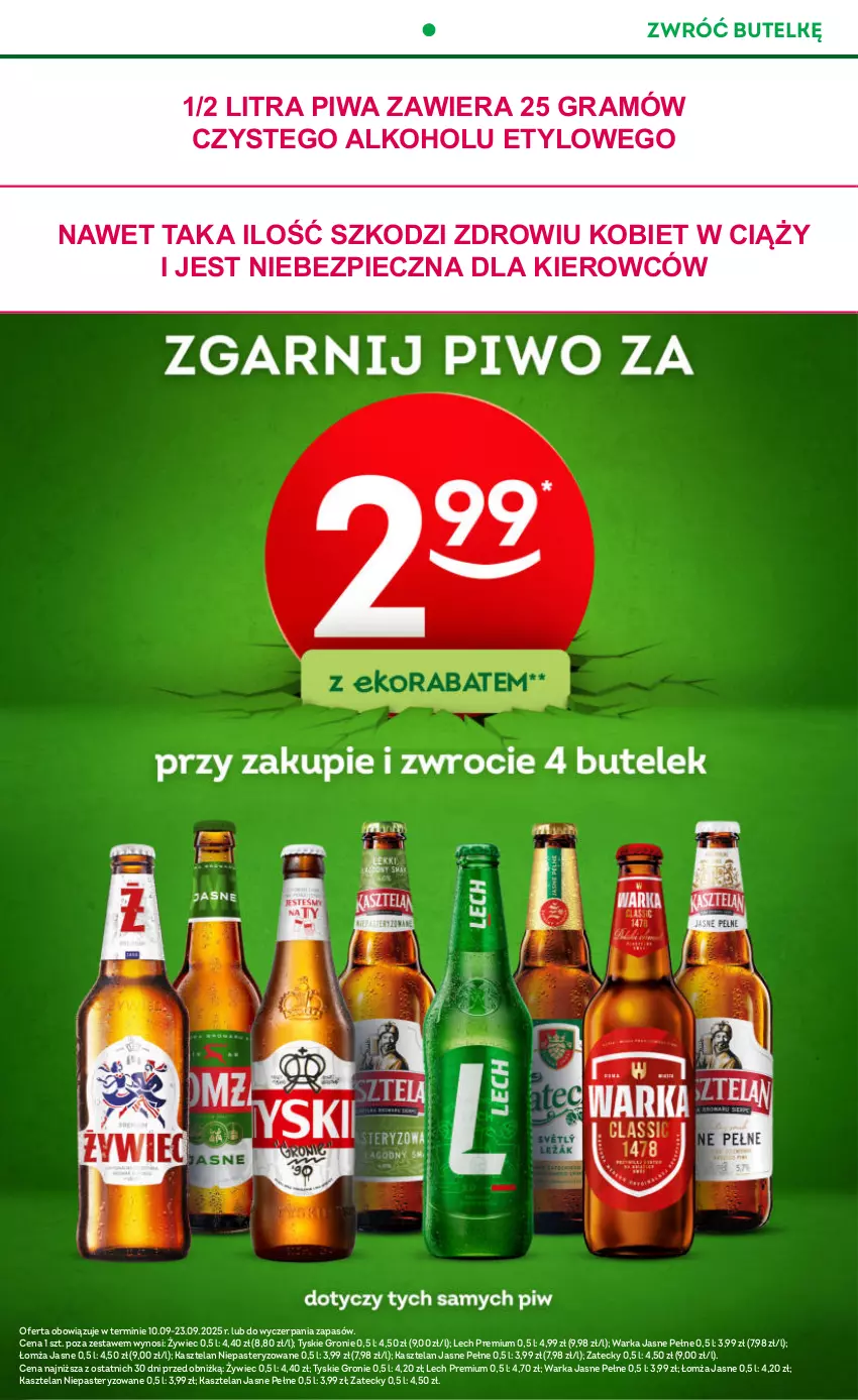 Gazetka promocyjna Żabka - ważna 10.09 do 23.09.2025 - strona 14 - produkty: Gra, Kasztelan, Lech Premium, Piec, Piwa, Tyskie, Warka