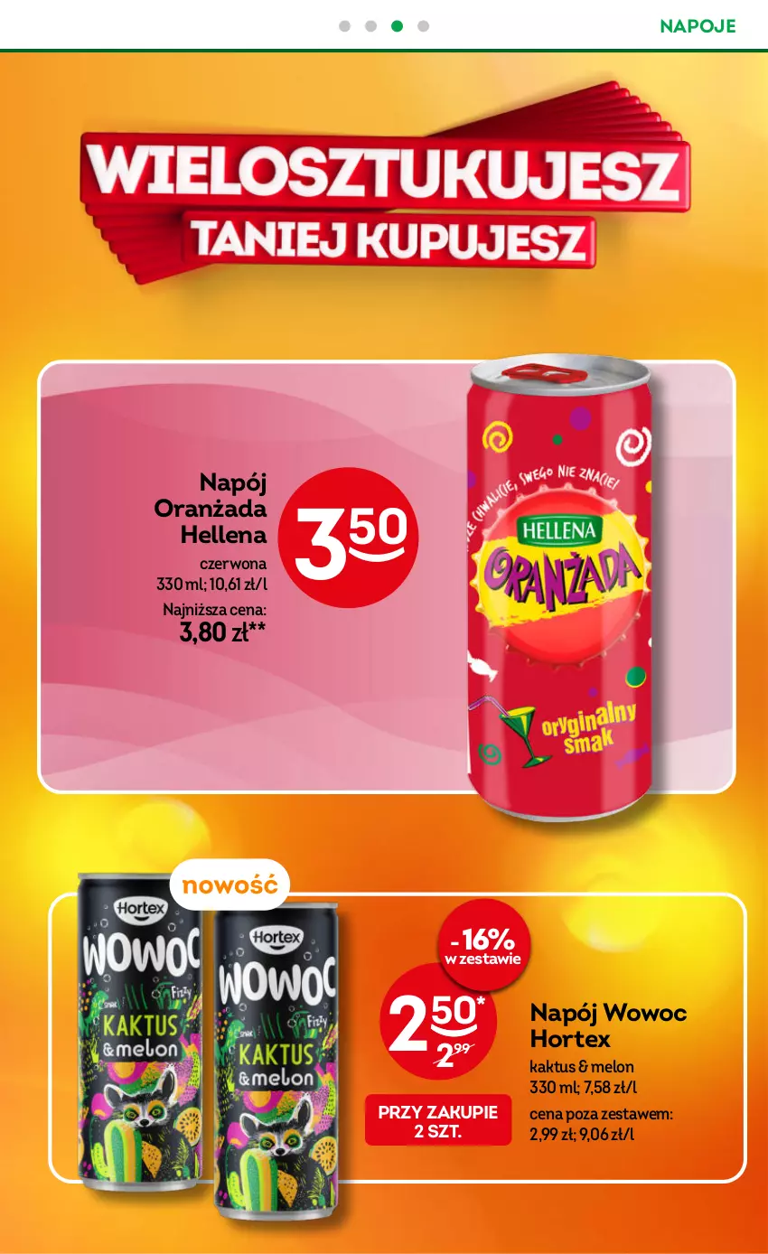 Gazetka promocyjna Żabka - ważna 10.09 do 23.09.2025 - strona 28 - produkty: Hellena, Hortex, Kaktus, Melon, Napój, Napoje, Oranżada