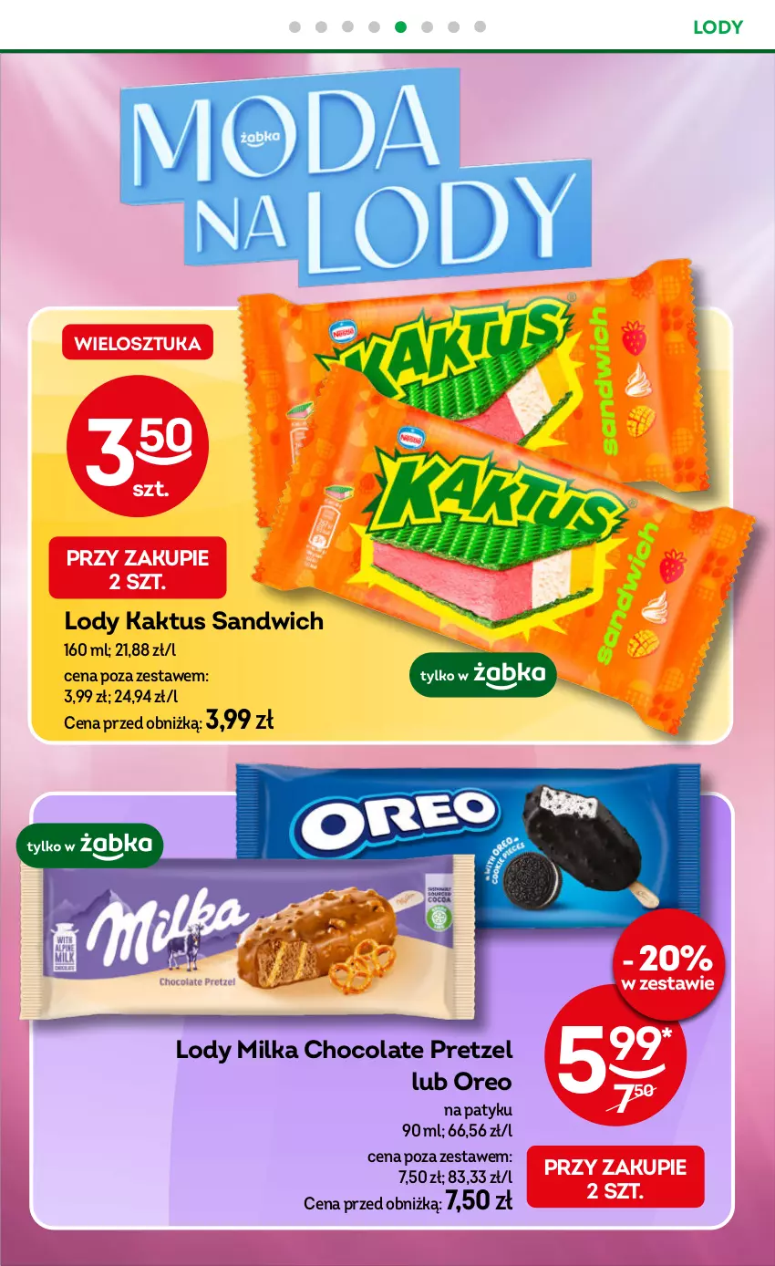 Gazetka promocyjna Żabka - ważna 10.09 do 23.09.2025 - strona 48 - produkty: Kaktus, Lody, Milka, Oreo