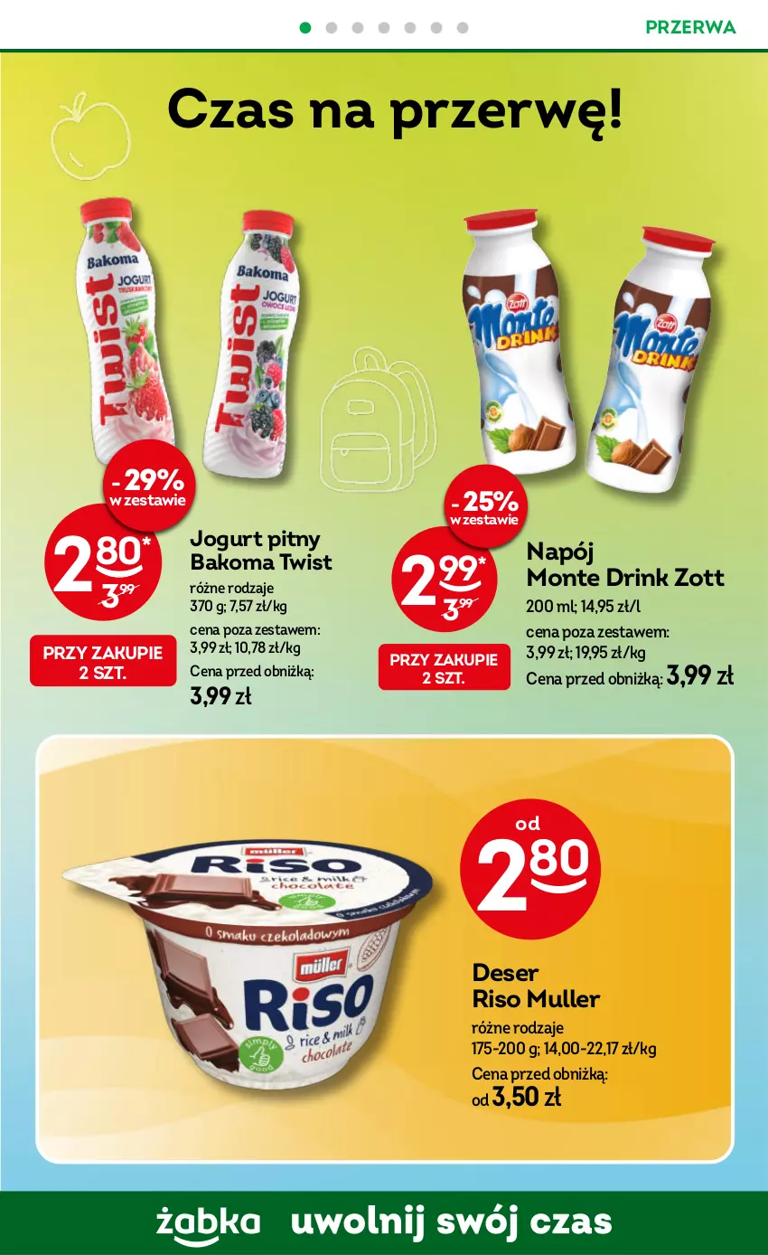 Gazetka promocyjna Żabka - ważna 10.09 do 23.09.2025 - strona 52 - produkty: Bakoma, Deser, Jogurt, Jogurt pitny, Monte, Napój, Ser, Zott