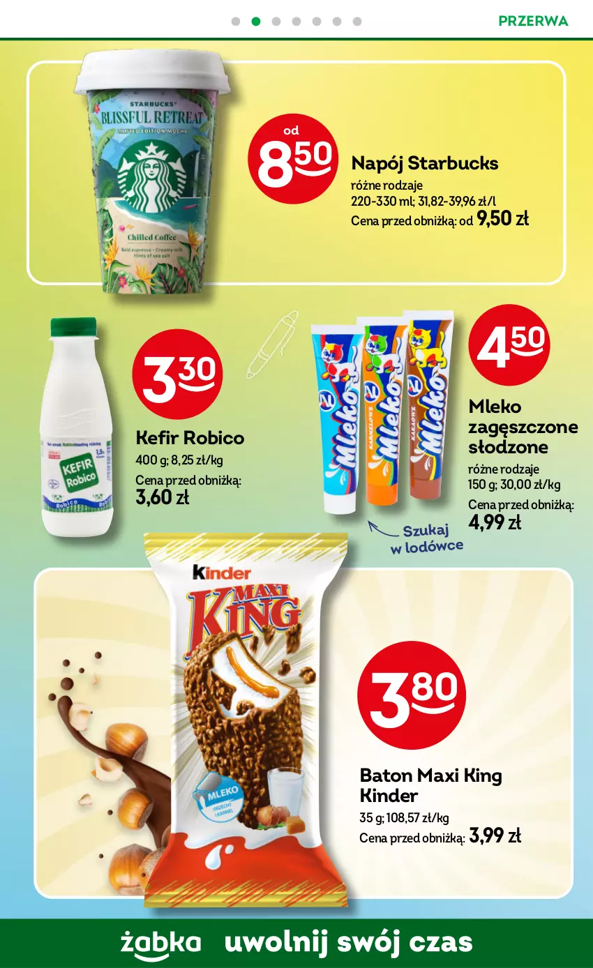 Gazetka promocyjna Żabka - ważna 10.09 do 23.09.2025 - strona 53 - produkty: Baton, BIC, Kefir, Kinder, Mleko, Mleko zagęszczone, Napój, Robico