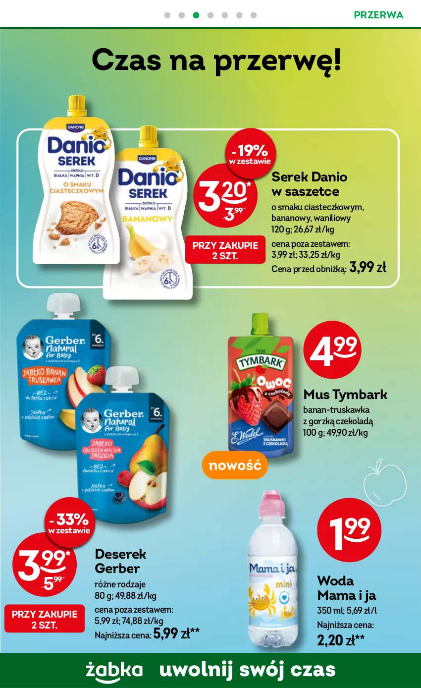 Gazetka promocyjna Żabka - ważna 10.09 do 23.09.2025 - strona 54 - produkty: Danio, Deser, Gerber, Mus, Ser, Serek, Tymbark, Woda