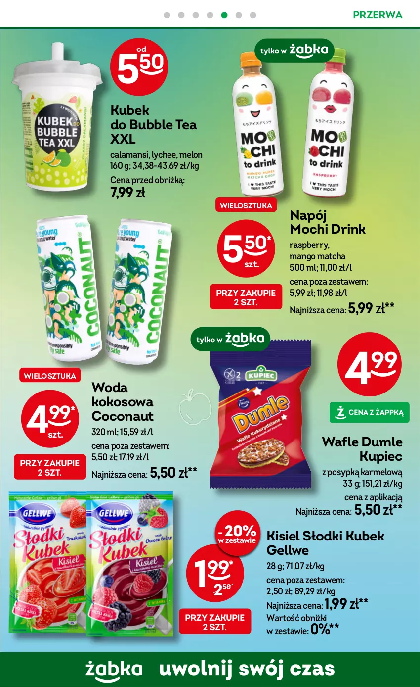 Gazetka promocyjna Żabka - ważna 10.09 do 23.09.2025 - strona 56 - produkty: Kisiel, Kokos, Kubek, Kupiec, Mango, Melon, Napój, Piec, Wafle, Woda