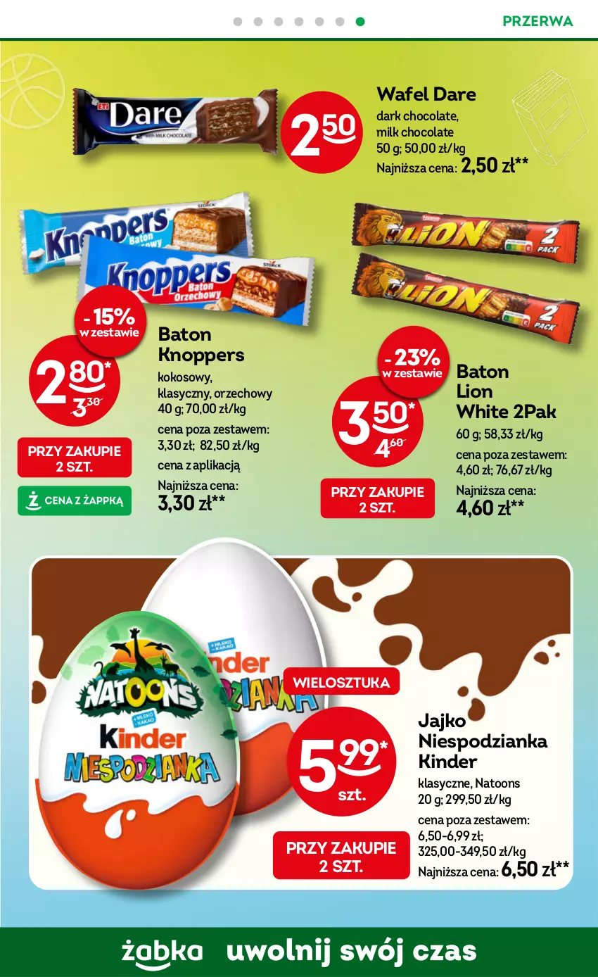 Gazetka promocyjna Żabka - ważna 10.09 do 23.09.2025 - strona 58 - produkty: Baton, Kinder, Knoppers, Kokos, Lion