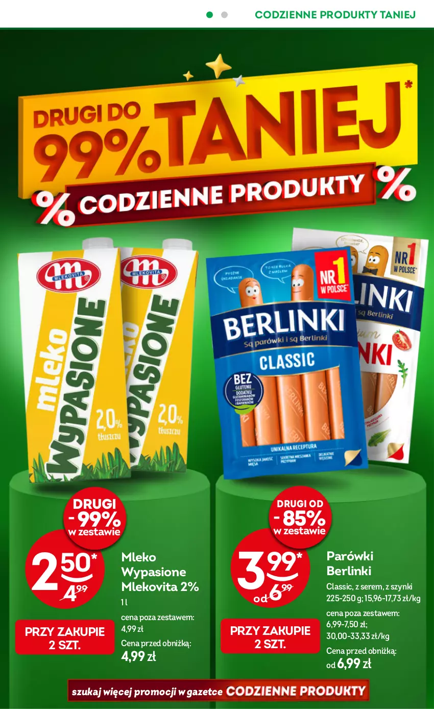 Gazetka promocyjna Żabka - ważna 10.09 do 23.09.2025 - strona 6 - produkty: Berlinki, Mleko, Mlekovita, Parówki, Ser