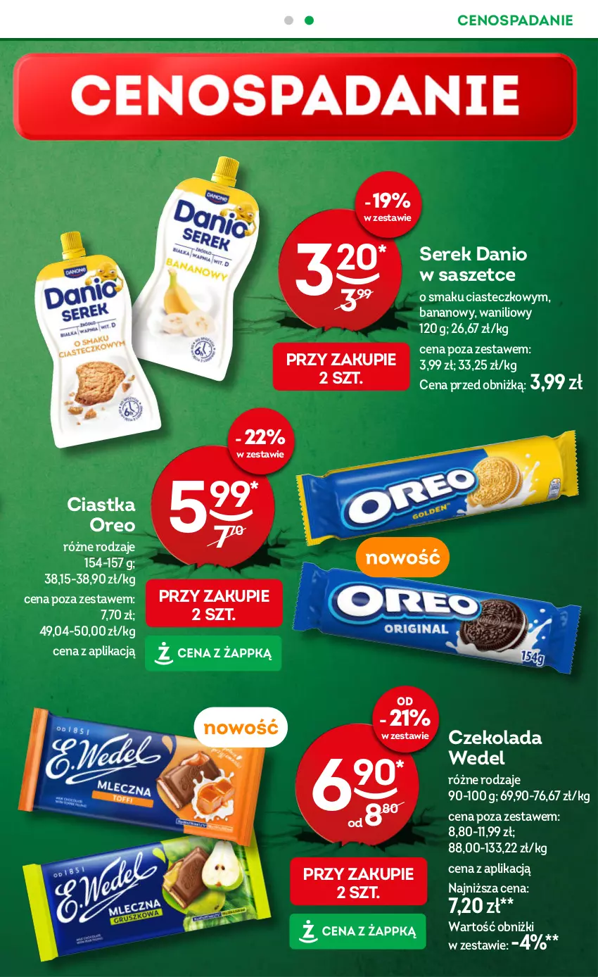Gazetka promocyjna Żabka - ważna 10.09 do 23.09.2025 - strona 9 - produkty: Cenos, Ciastka, Czekolada, Danio, Oreo, Ser, Serek