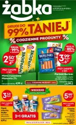 Gazetka promocyjna Żabka - Gazetka - ważna od 23.09 do 23.09.2025 - strona 1 - produkty: Ciastka, Ser, Gra, Parówki, Mlekovita, Napój mleczny, Napój, Berlinki, Milka, Mleko