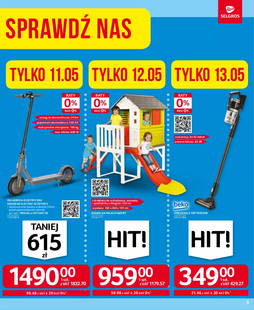 Gazetka promocyjna Selgros - Oferta przemysłowa - ważna 04.05 do 17.05.2023 - strona 3 - produkty: Akumulator, Hulajnoga, Hulajnoga elektryczna, Odkurzacz