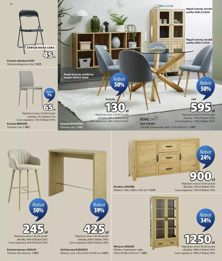 Gazetka promocyjna Jysk - Oferta tygodnia - ważna 29.07 do 16.08.2026 - strona 11 - produkty: Kredens, Krzesło, Krzesło składane, Regał, Stół, Szafka, Witryna
