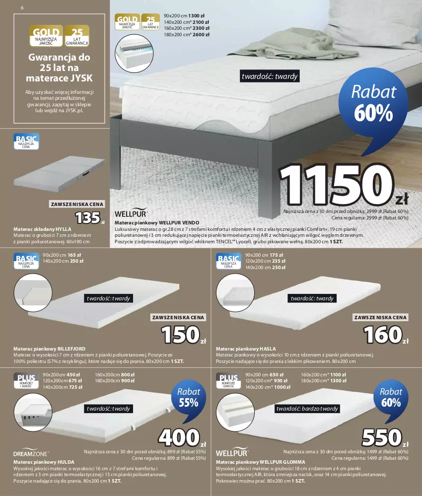 Gazetka promocyjna Jysk - Oferta tygodnia - ważna 29.07 do 16.08.2026 - strona 7 - produkty: Fa, LG, Materac, Materac piankowy, Materac składany, Pokrowiec, Pur, Sok, Tera