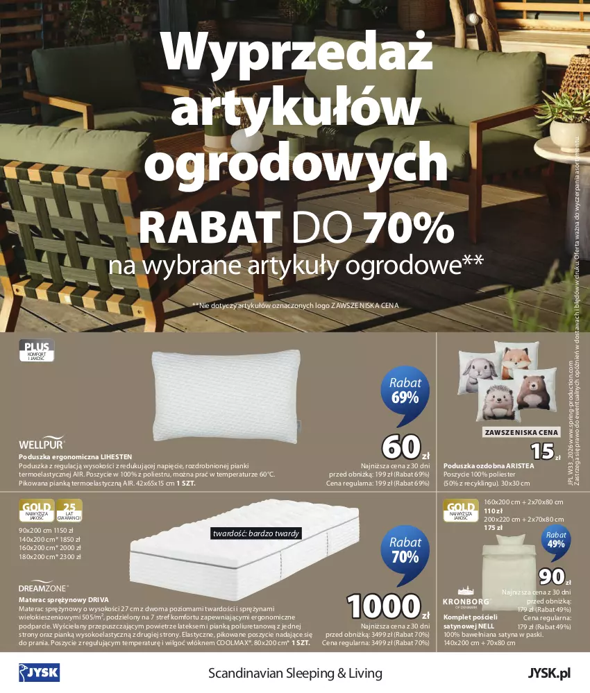 Gazetka promocyjna Jysk - Oferta tygodnia - ważna 12.08 do 30.08.2026 - strona 13 - produkty: Komplet pościeli, LG, Materac, Materac sprężynowy, Olma, Poduszka, Pościel, Sok, Tera