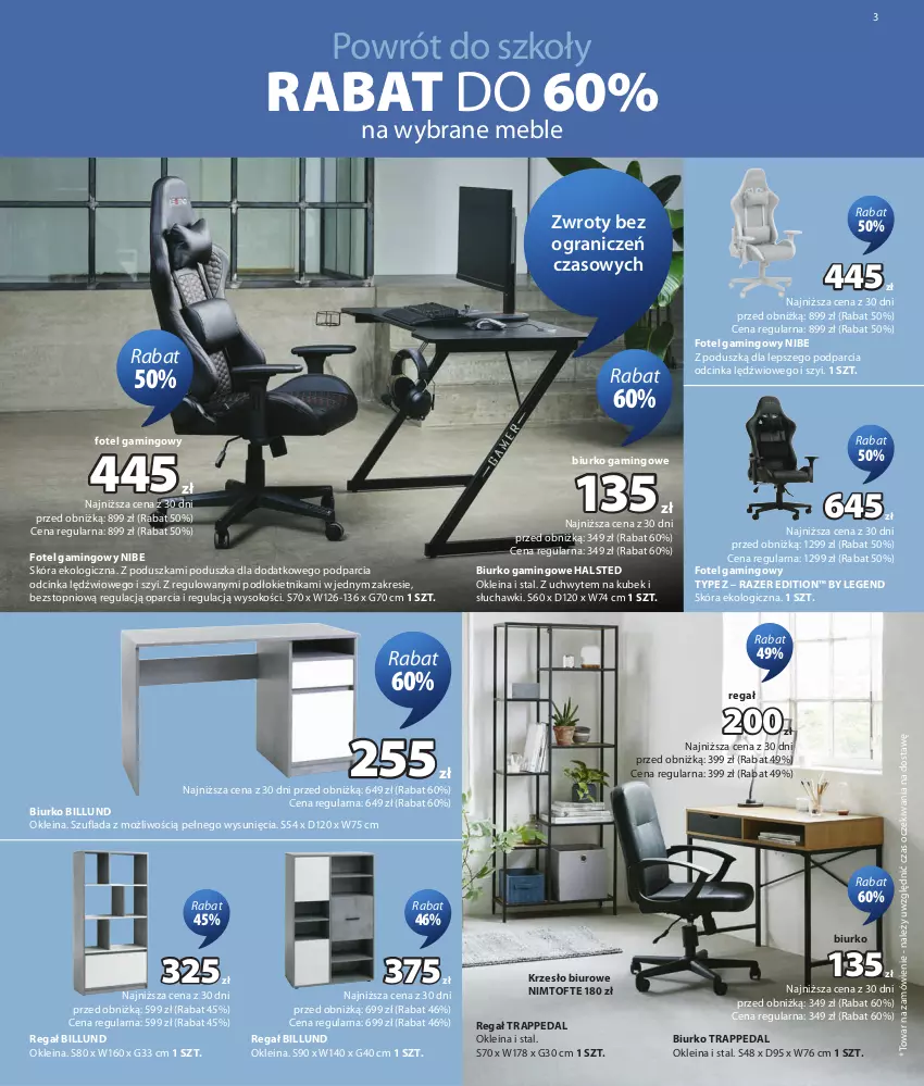Gazetka promocyjna Jysk - Oferta tygodnia - ważna 12.08 do 30.08.2026 - strona 4 - produkty: Biurko, Biuro, Fotel, Fotel gamingowy, Gra, Inka, Krzesło, Kubek, Meble, Poduszka, Razer, Regał, Słuchawki, Sok, Top